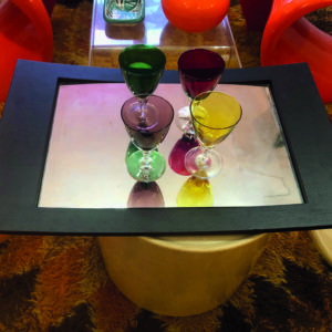 plateau bois et miroir