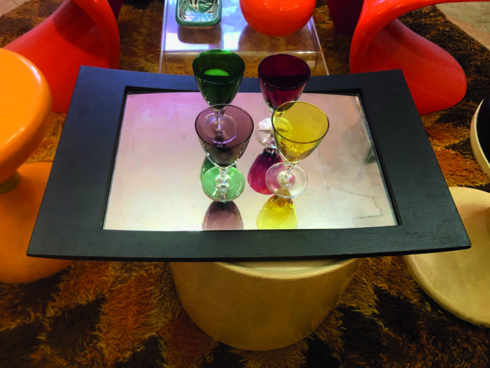 plateau bois et miroir