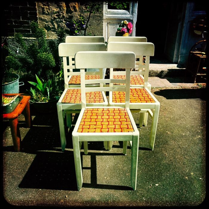 chaises en bois sixties